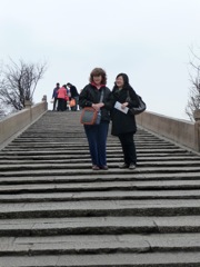 Mary & Helen on the 500 year bridge