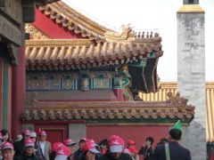 Roof detail with matching hats